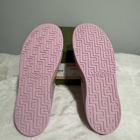 Gucci Pink and Yellow Slip-On Sneakers - Picture 5 of 6